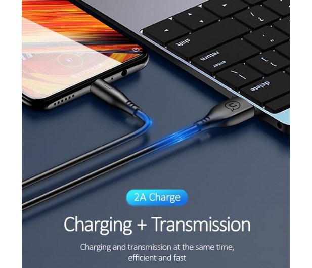 USAMS Kabel U18 microUSB 2A Fast Charge 1m czarny - 1569108 - zdjęcie 4
